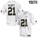 Notre Dame Fighting Irish Youth Jalen Elliott #21 White Under Armour Authentic Stitched College NCAA Football Jersey UGK8099KD